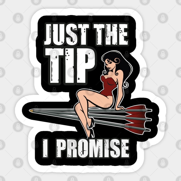 Just the Tip Arrow Bow sexy Pinup Girl Gift Sticker by MrTeee